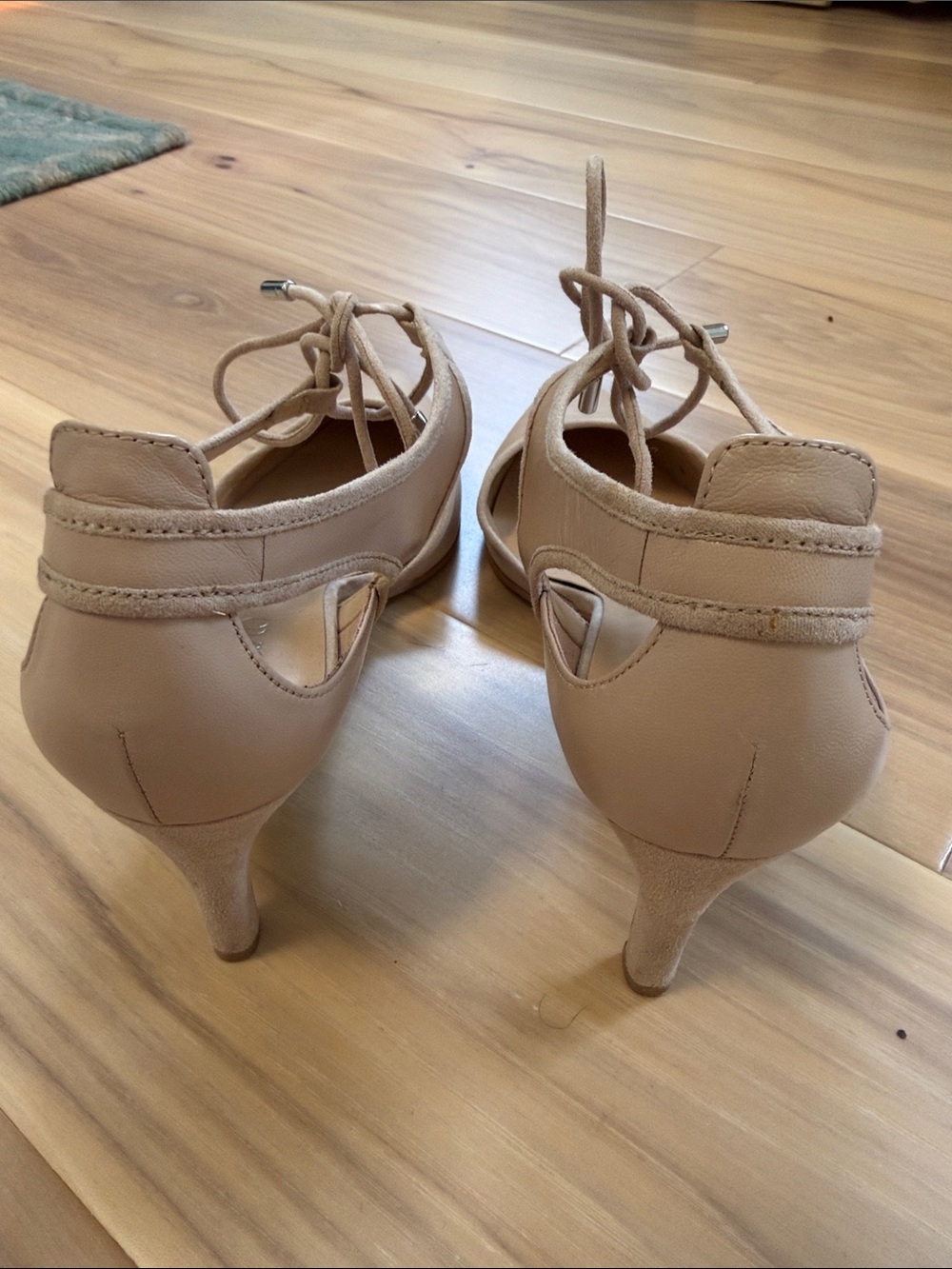 Franco Sarto Darlis Blush Pointed-Toe Ankle Tie Heels - Picture 5 of 7